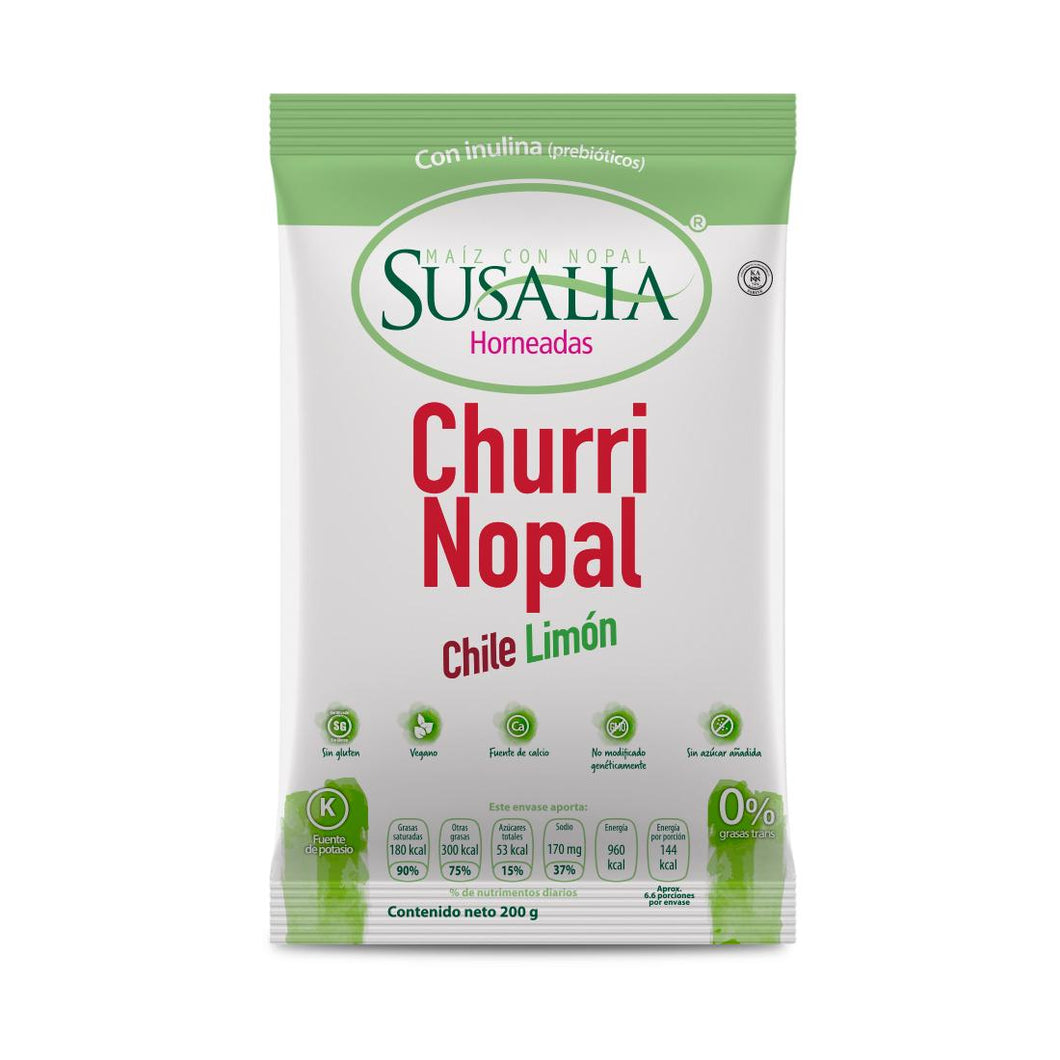 Susalia Baked Cactus and Corn CHURRINOPAL 200GR - Case with 10 Bags of 7.05 oz